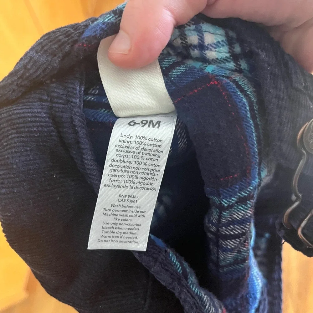 OshKosh B'gosh VestPak Navy Blue Corduroy Overalls Kids 6-9 Months